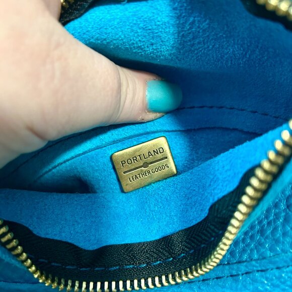 Portland Leather Goods Medium Chelsea Pouch in Aquarius Blue BNWOT - Picture 3 of 9